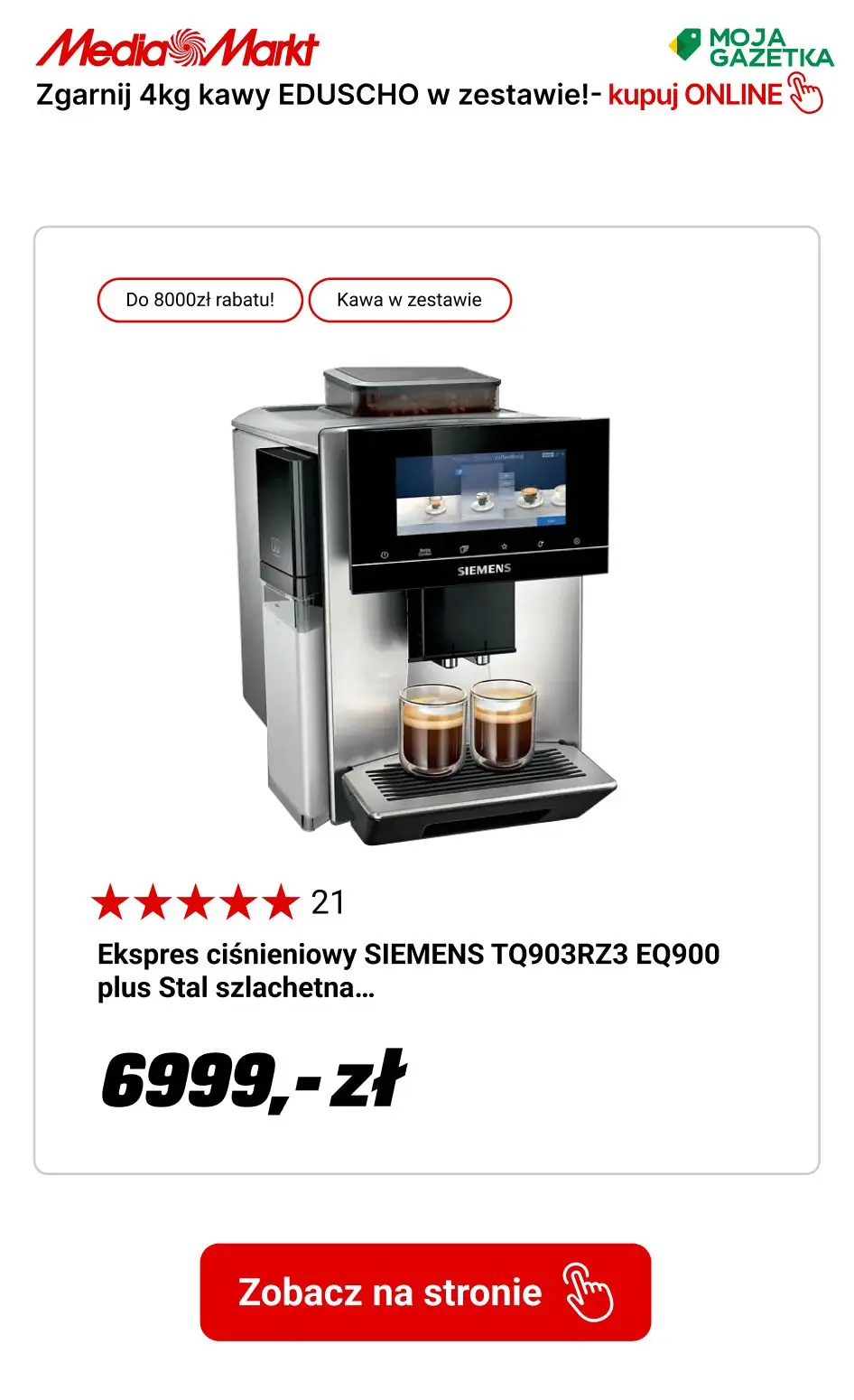 gazetka promocyjna Media Markt Kup ekspres automatyczny i zgarnij aż 4 kg kawy EDUSCHO w zestawie! - Strona 11