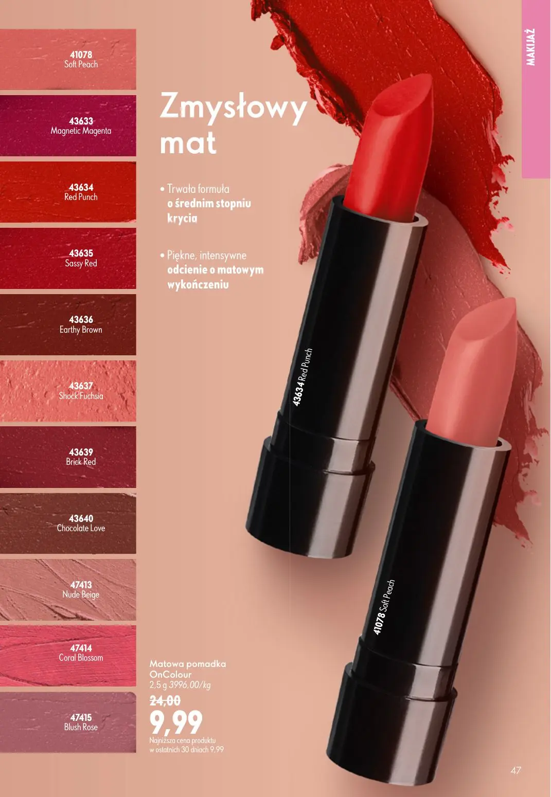 gazetka promocyjna ORIFLAME Natychmiastowy połysk i trwały kolor - Strona 47