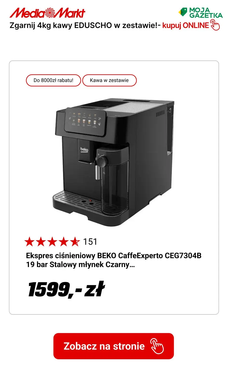 gazetka promocyjna Media Markt Kup ekspres automatyczny i zgarnij aż 4 kg kawy EDUSCHO w zestawie! - Strona 13