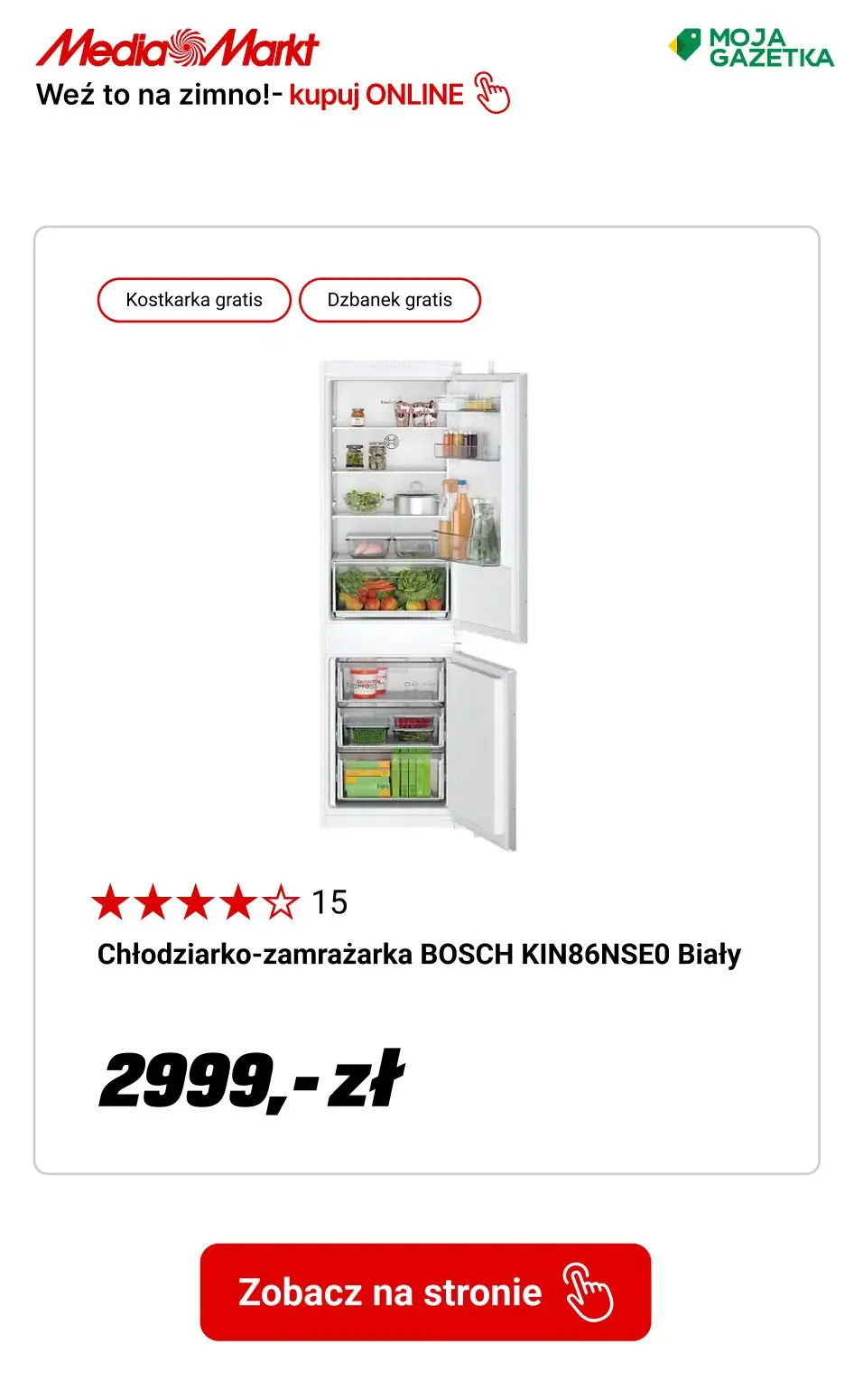 gazetka promocyjna Media Markt Wybrane chłodziarki z kostkarką lub dzbankiem filtrującym gratis! - Strona 5