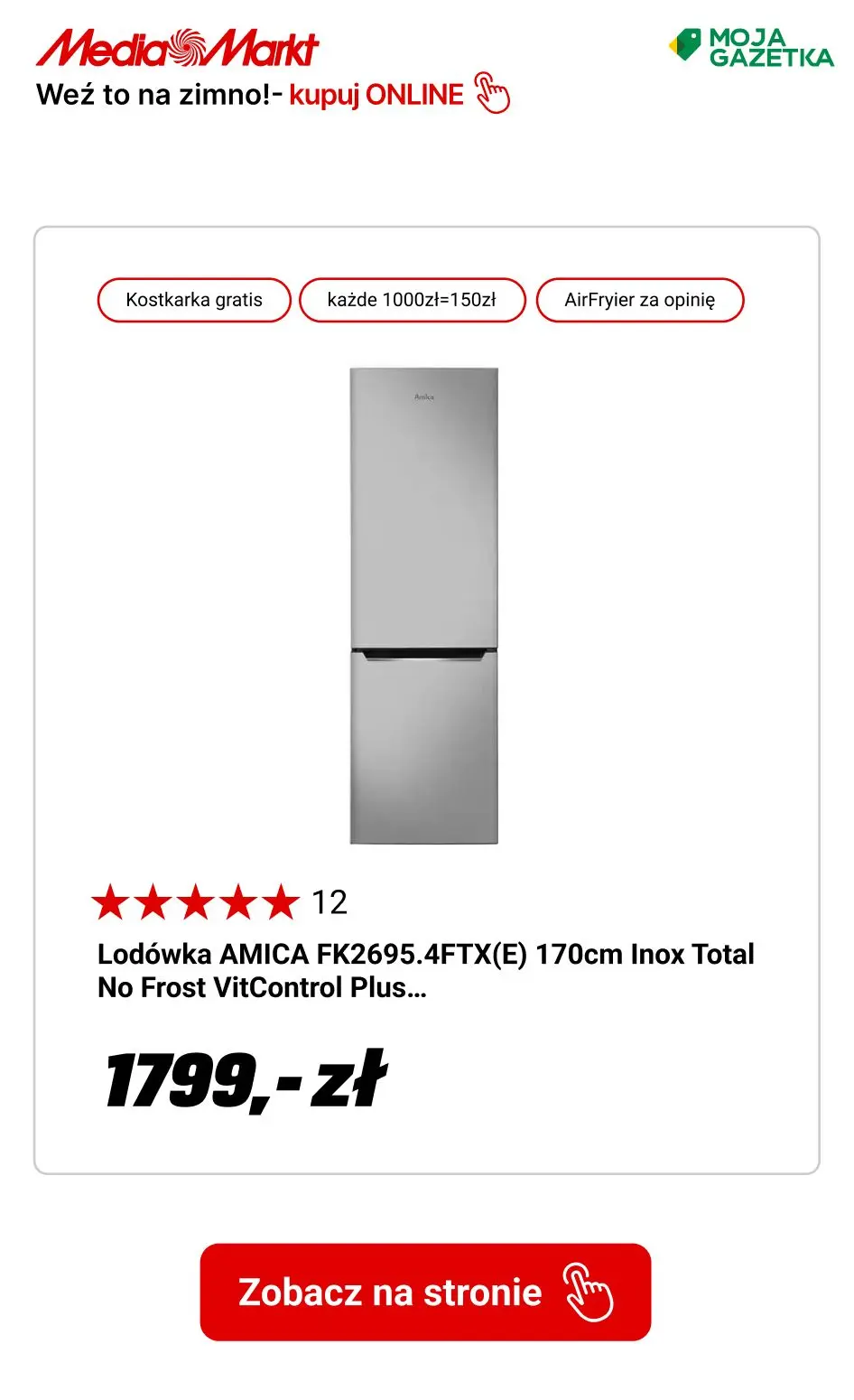 gazetka promocyjna Media Markt Wybrane chłodziarki z kostkarką lub dzbankiem filtrującym gratis! - Strona 7