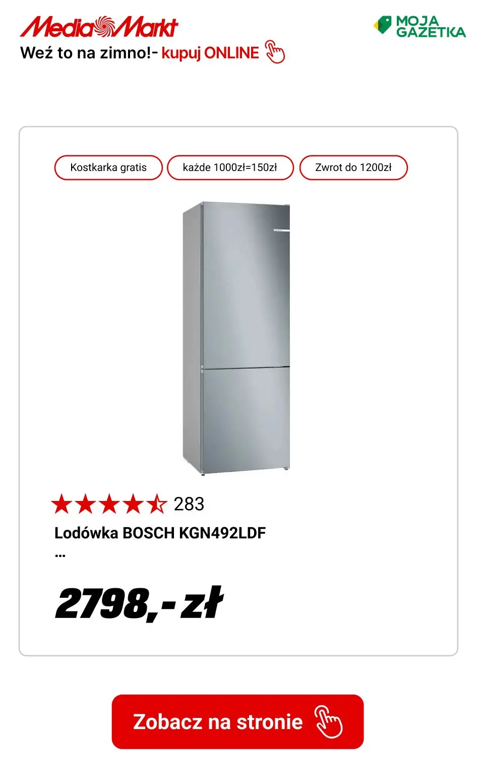 gazetka promocyjna Media Markt Wybrane chłodziarki z kostkarką lub dzbankiem filtrującym gratis! - Strona 9
