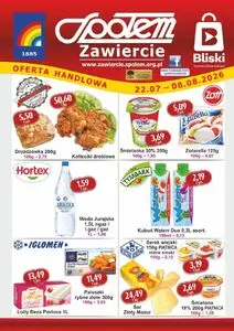 Gazetka promocyjna Społem Zawiercie, ważna od 2026-07-22 do 2026-08-08.