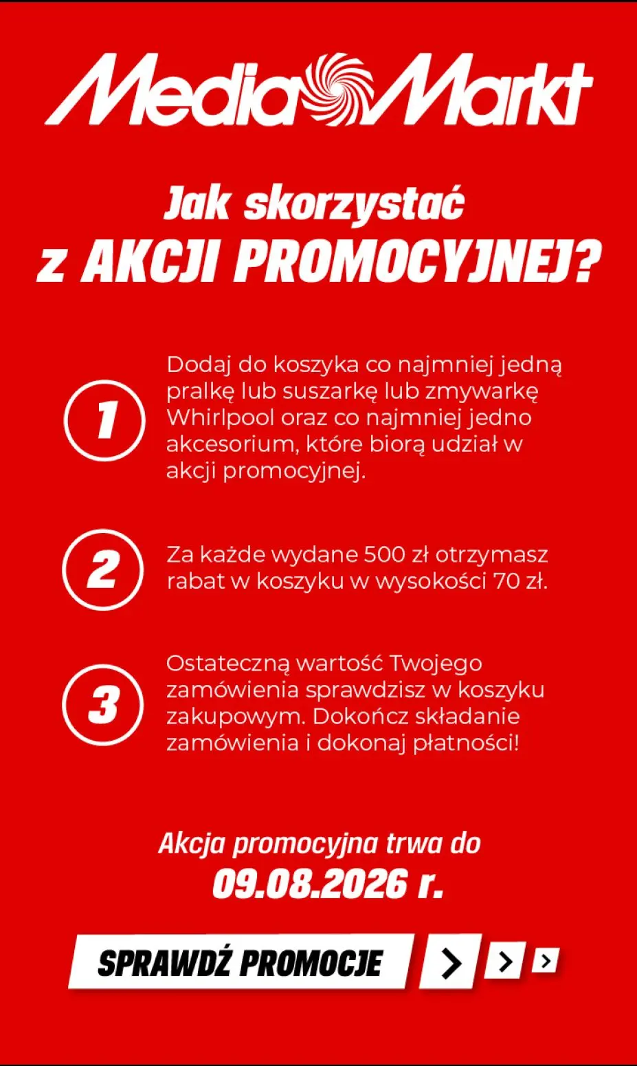 gazetka promocyjna Media Markt Whirlpool 70za500 na pralki, suszarki i zmywarki w zestawie z akcesoriami! - Strona 2