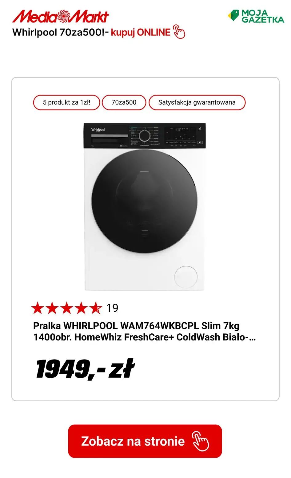 gazetka promocyjna Media Markt Whirlpool 70za500 na pralki, suszarki i zmywarki w zestawie z akcesoriami! - Strona 5