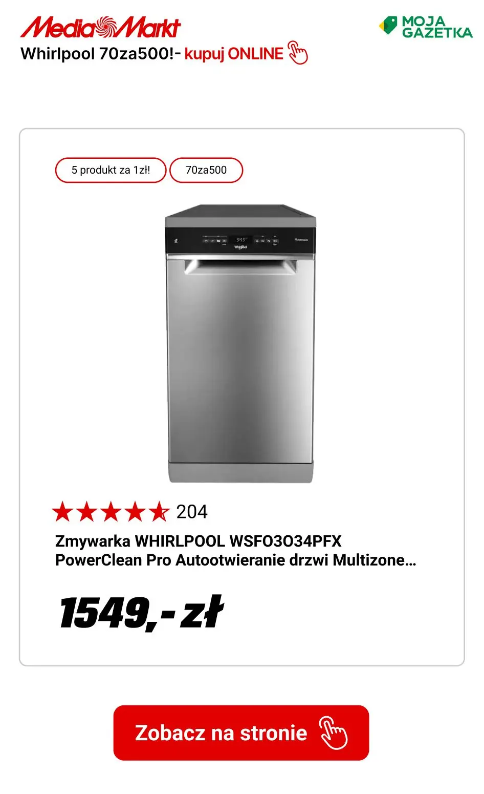 gazetka promocyjna Media Markt Whirlpool 70za500 na pralki, suszarki i zmywarki w zestawie z akcesoriami! - Strona 7