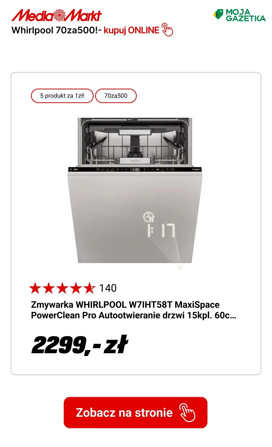 gazetka promocyjna Media Markt Whirlpool 70za500 na pralki, suszarki i zmywarki w zestawie z akcesoriami! - Strona 9