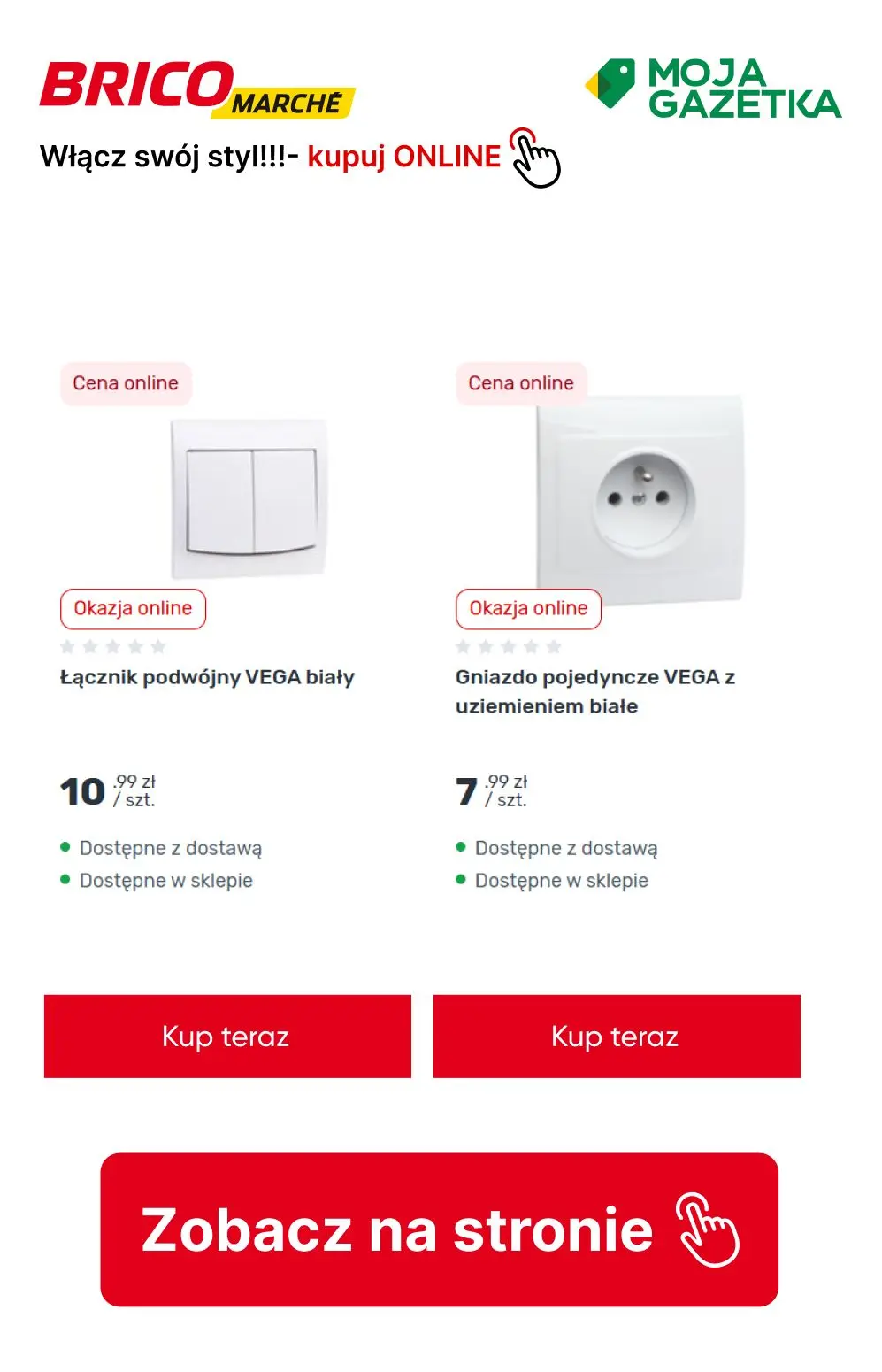 gazetka promocyjna BRICOMARCHE Włącz swój styl- Gniazda, włączniki, ramki - Strona 8