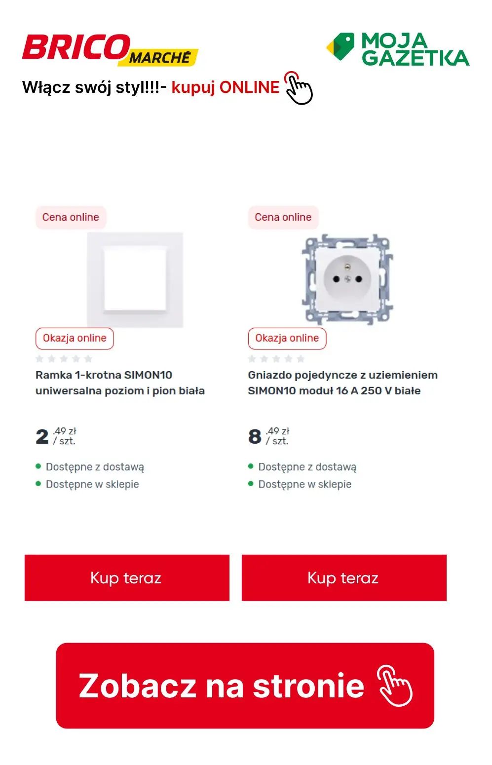 gazetka promocyjna BRICOMARCHE Włącz swój styl- Gniazda, włączniki, ramki - Strona 9