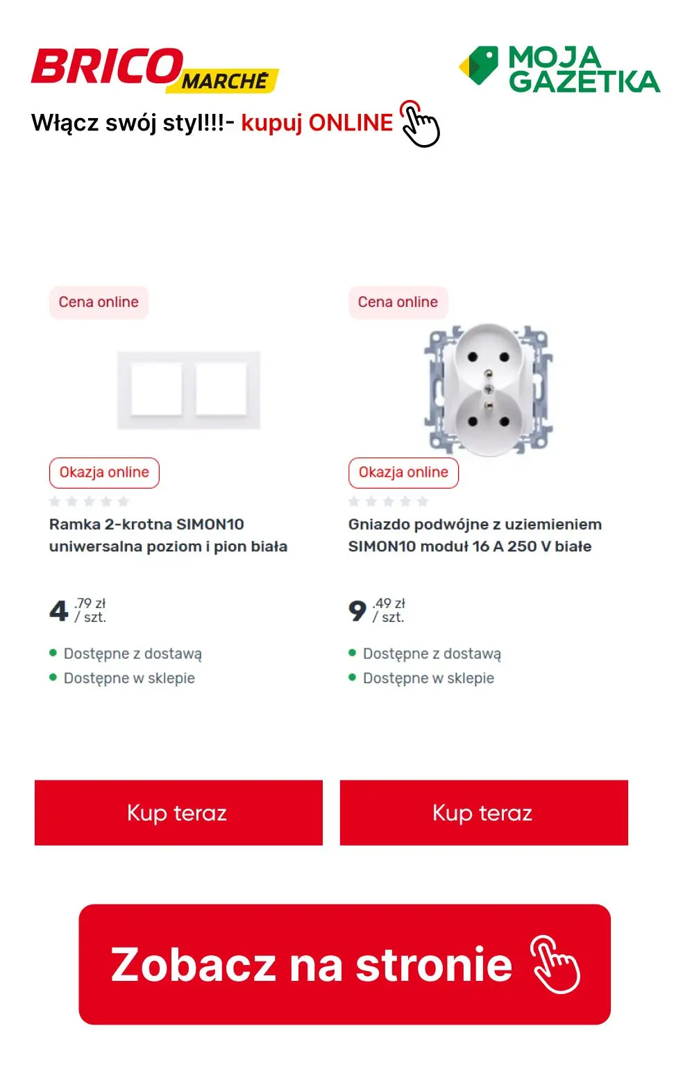 gazetka promocyjna BRICOMARCHE Włącz swój styl- Gniazda, włączniki, ramki - Strona 10