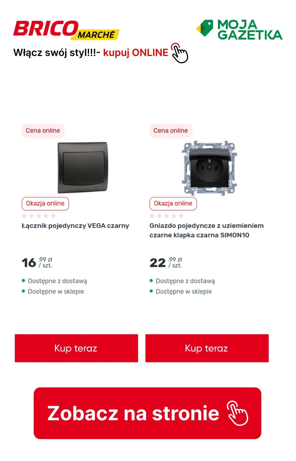 gazetka promocyjna BRICOMARCHE Włącz swój styl- Gniazda, włączniki, ramki - Strona 11