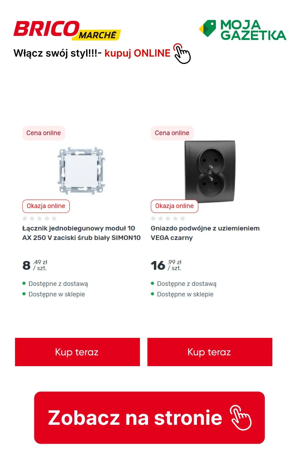 gazetka promocyjna BRICOMARCHE Włącz swój styl- Gniazda, włączniki, ramki - Strona 12