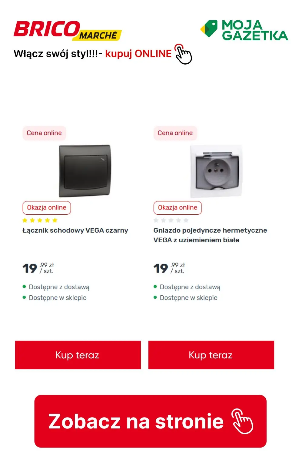 gazetka promocyjna BRICOMARCHE Włącz swój styl- Gniazda, włączniki, ramki - Strona 13
