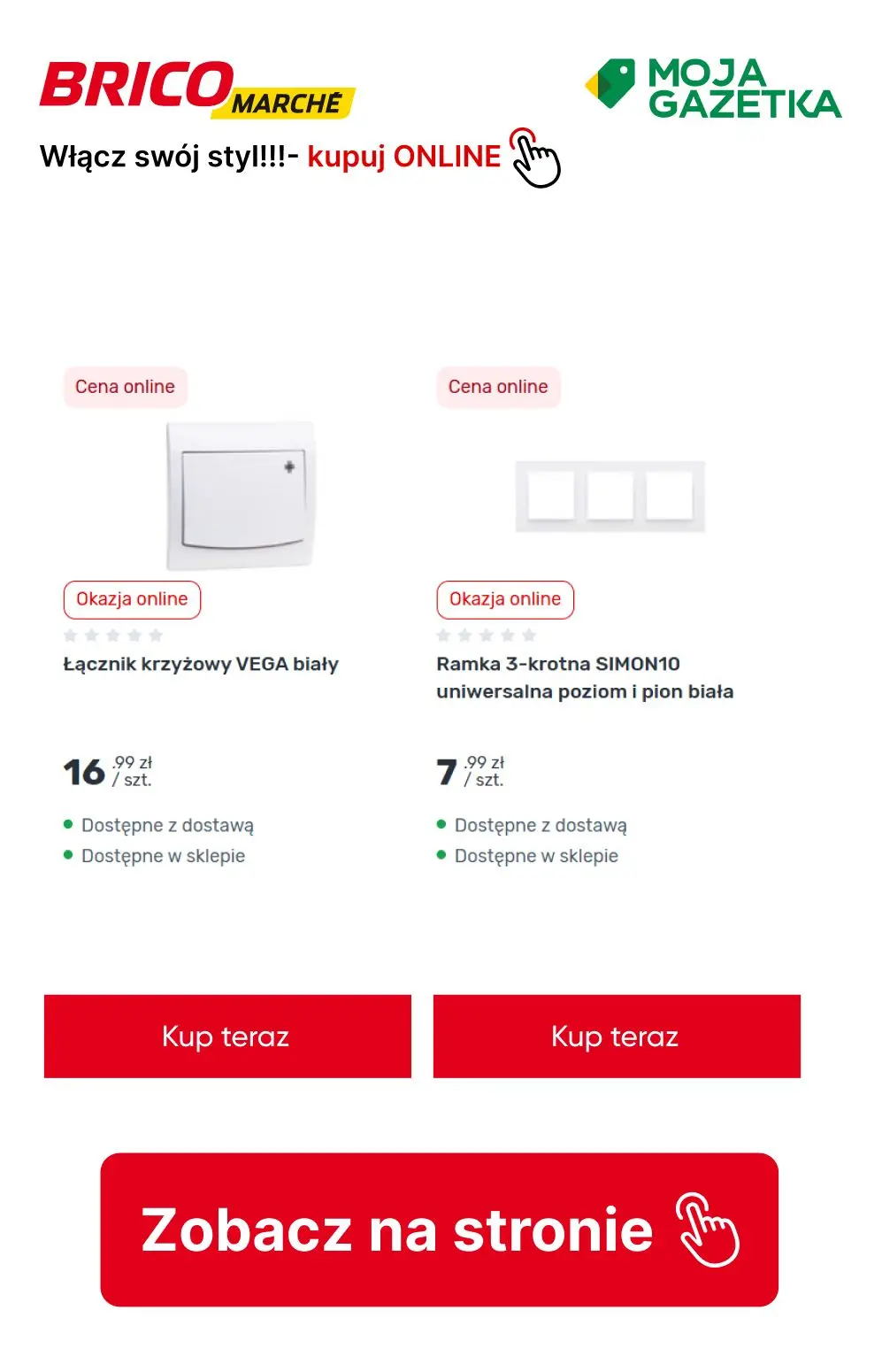 gazetka promocyjna BRICOMARCHE Włącz swój styl- Gniazda, włączniki, ramki - Strona 14