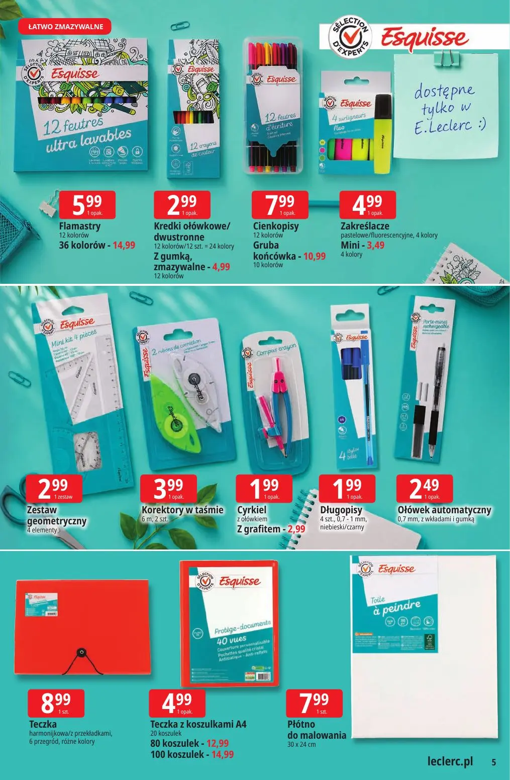 gazetka promocyjna E.Leclerc Powrót do szkoły - oferta rozszerzona - Strona 5