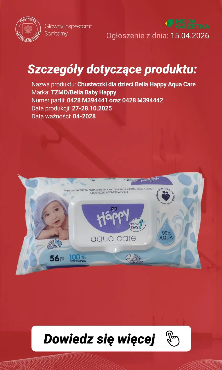 gazetka promocyjna Ostrzeżenia i alerty Ostrzeżenie publiczne dotyczące kosmetyków: przekroczenie dopuszczalnych limitów liczby mezofilnych bakterii tlenowych oraz pleśni i drożdży w produkcie Chusteczki dla dzieci Bella Happy Aqua Care - Strona 3