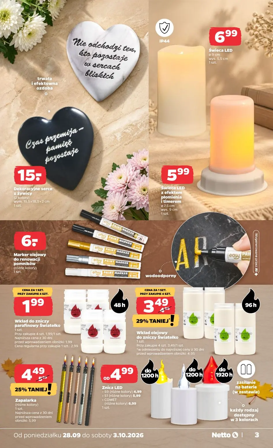 gazetka promocyjna NETTO Temat tygodnia: znicze 🕯️ - Strona 3