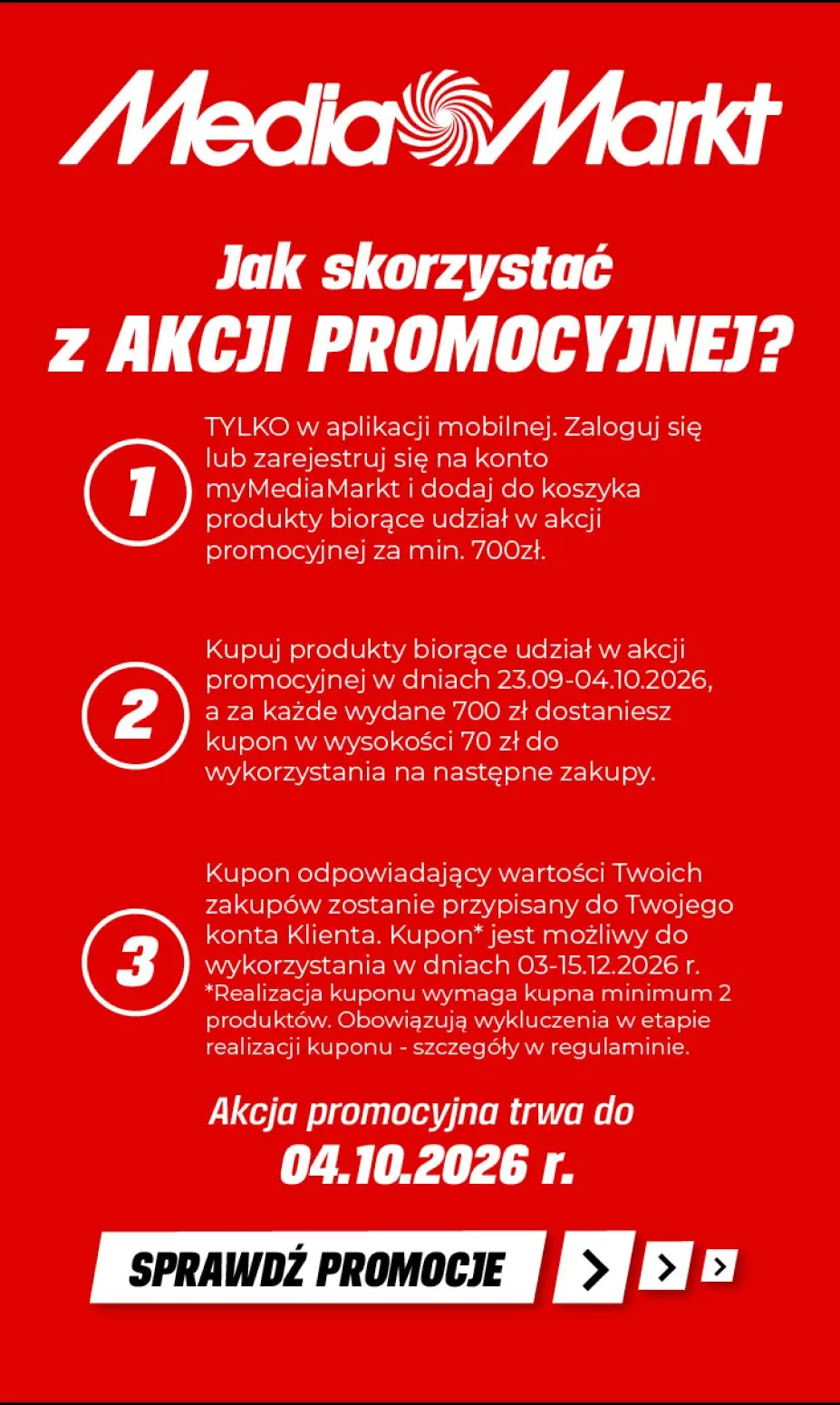 gazetka promocyjna Media Markt Tylko w apce! Zaloguj się do myMediaMarkt i za każde wydane 700 zł otrzymasz kupon 70 zł! - Strona 2