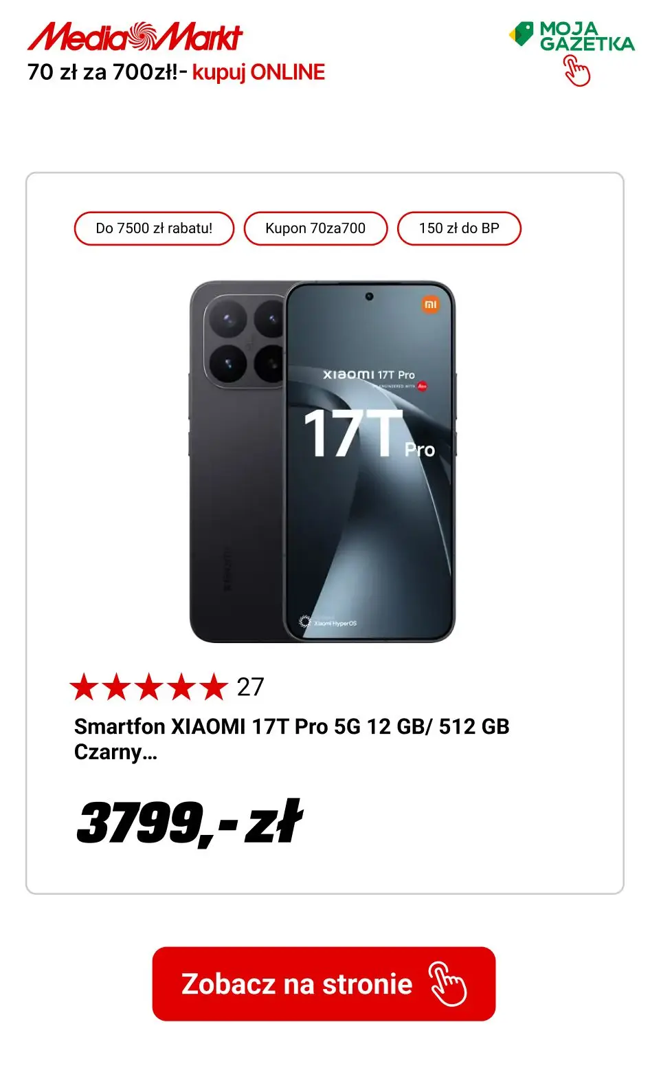 gazetka promocyjna Media Markt Tylko w apce! Zaloguj się do myMediaMarkt i za każde wydane 700 zł otrzymasz kupon 70 zł! - Strona 3