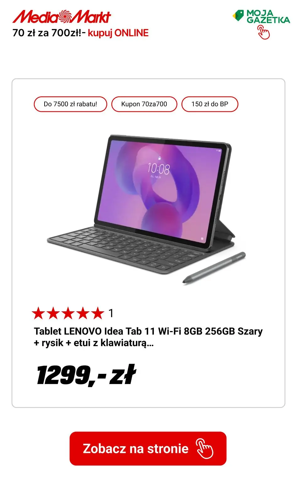 gazetka promocyjna Media Markt Tylko w apce! Zaloguj się do myMediaMarkt i za każde wydane 700 zł otrzymasz kupon 70 zł! - Strona 8