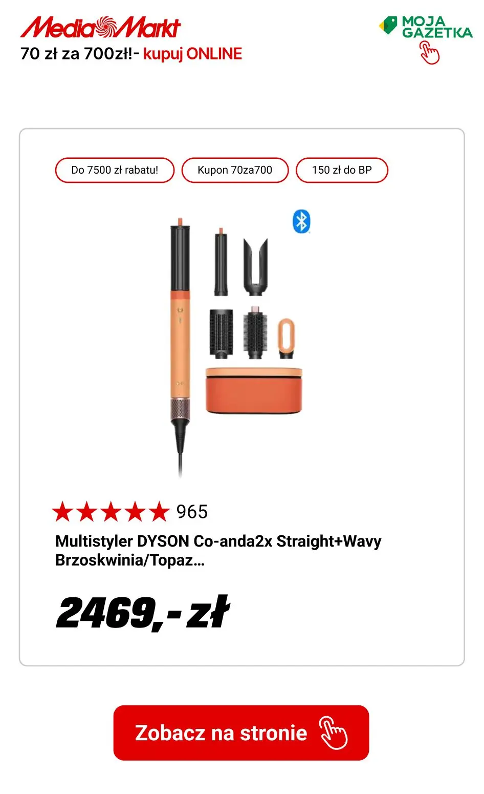 gazetka promocyjna Media Markt Tylko w apce! Zaloguj się do myMediaMarkt i za każde wydane 700 zł otrzymasz kupon 70 zł! - Strona 10
