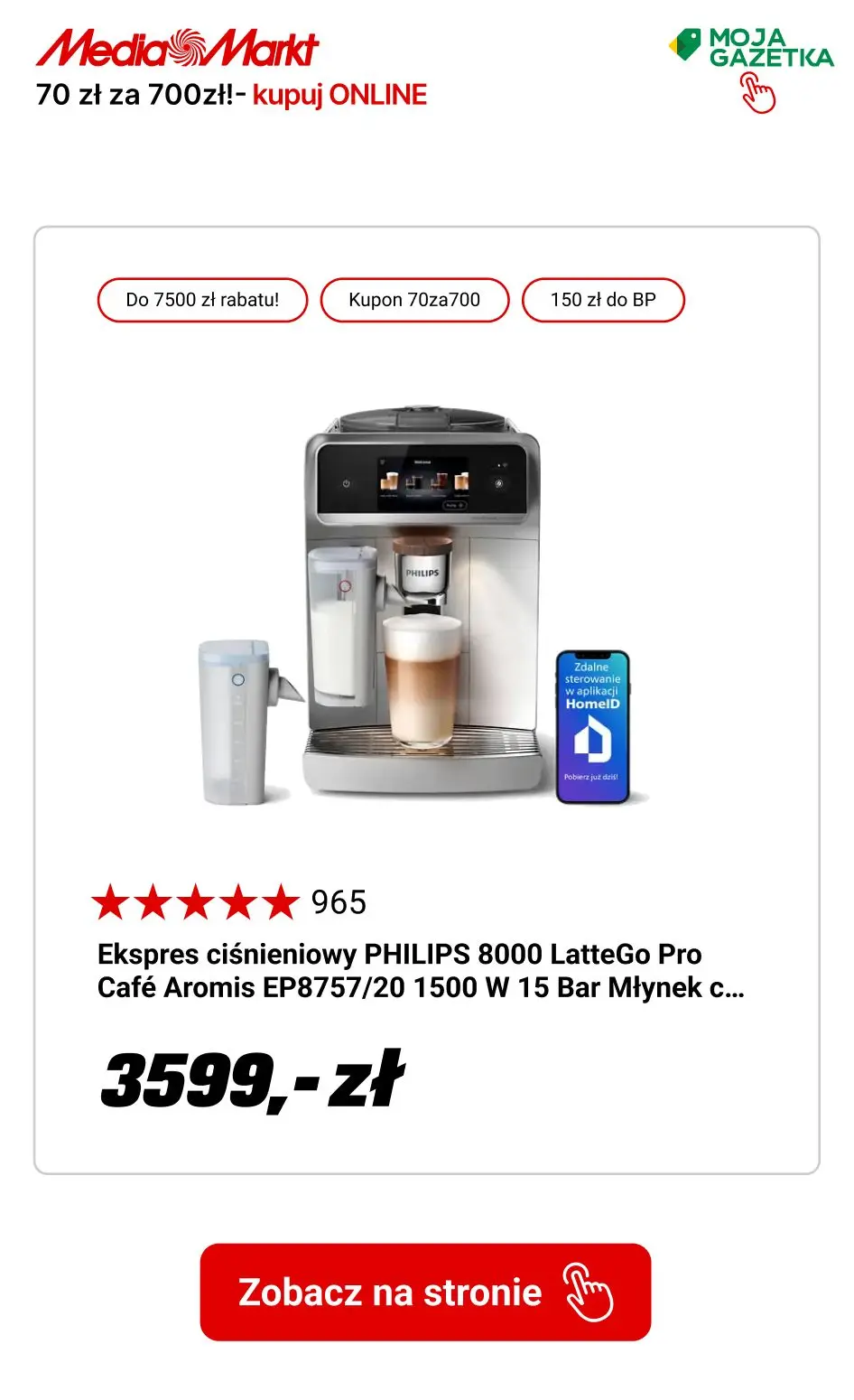 gazetka promocyjna Media Markt Tylko w apce! Zaloguj się do myMediaMarkt i za każde wydane 700 zł otrzymasz kupon 70 zł! - Strona 11