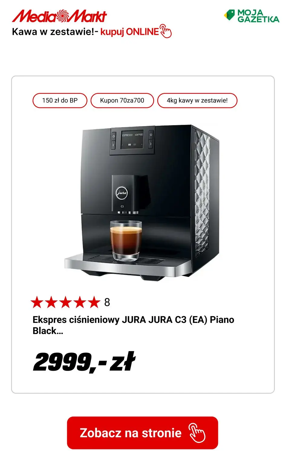 gazetka promocyjna Media Markt Ekspres automatyczny + 4 kg kawy i ekspres kolbowy + 2 kg kawy Eduscho Family Classic Coffee w zestawie! - Strona 5