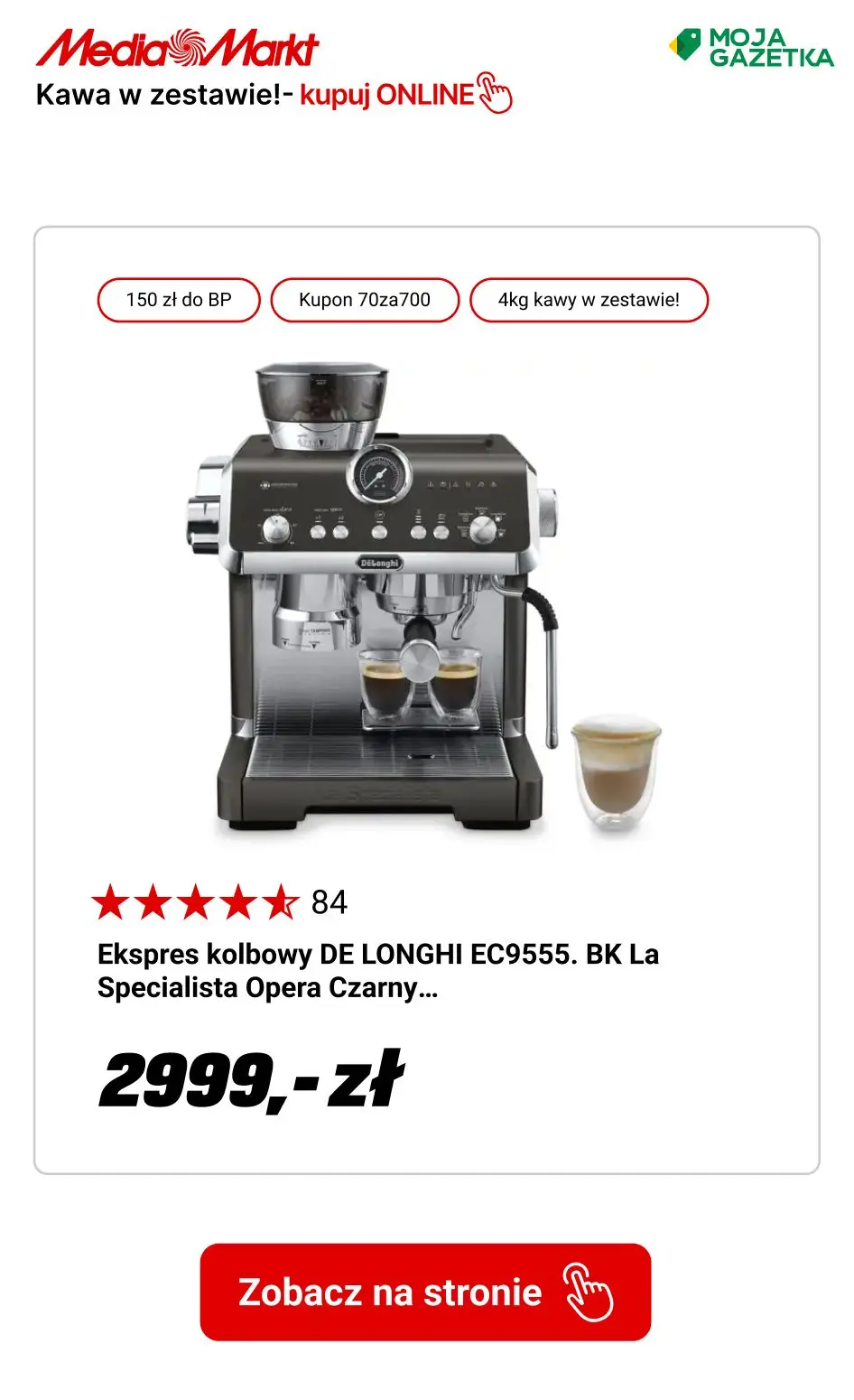 gazetka promocyjna Media Markt Ekspres automatyczny + 4 kg kawy i ekspres kolbowy + 2 kg kawy Eduscho Family Classic Coffee w zestawie! - Strona 9