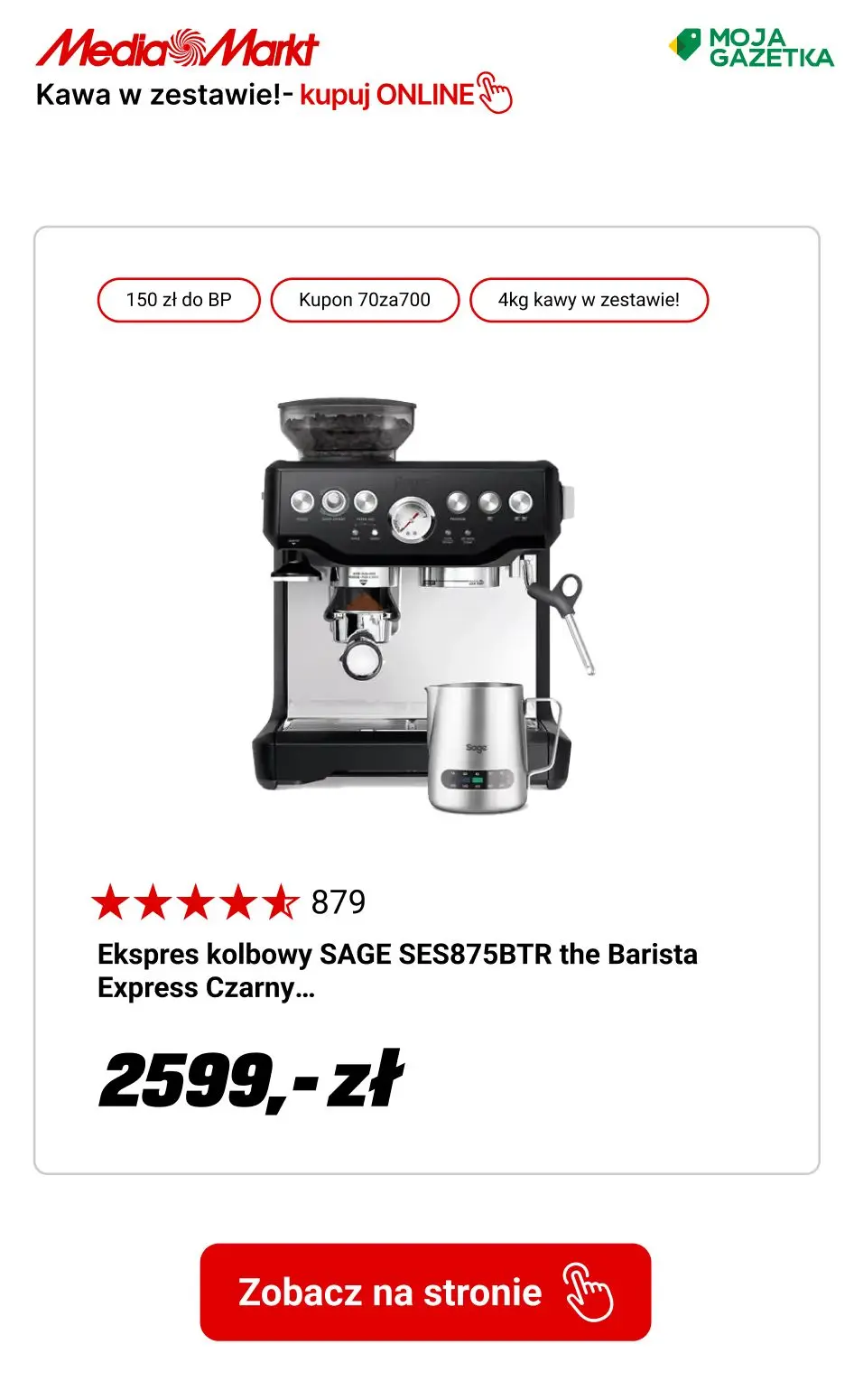 gazetka promocyjna Media Markt Ekspres automatyczny + 4 kg kawy i ekspres kolbowy + 2 kg kawy Eduscho Family Classic Coffee w zestawie! - Strona 10
