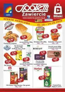 Gazetka promocyjna Społem Zawiercie, ważna od 2026-10-01 do 2026-10-14.