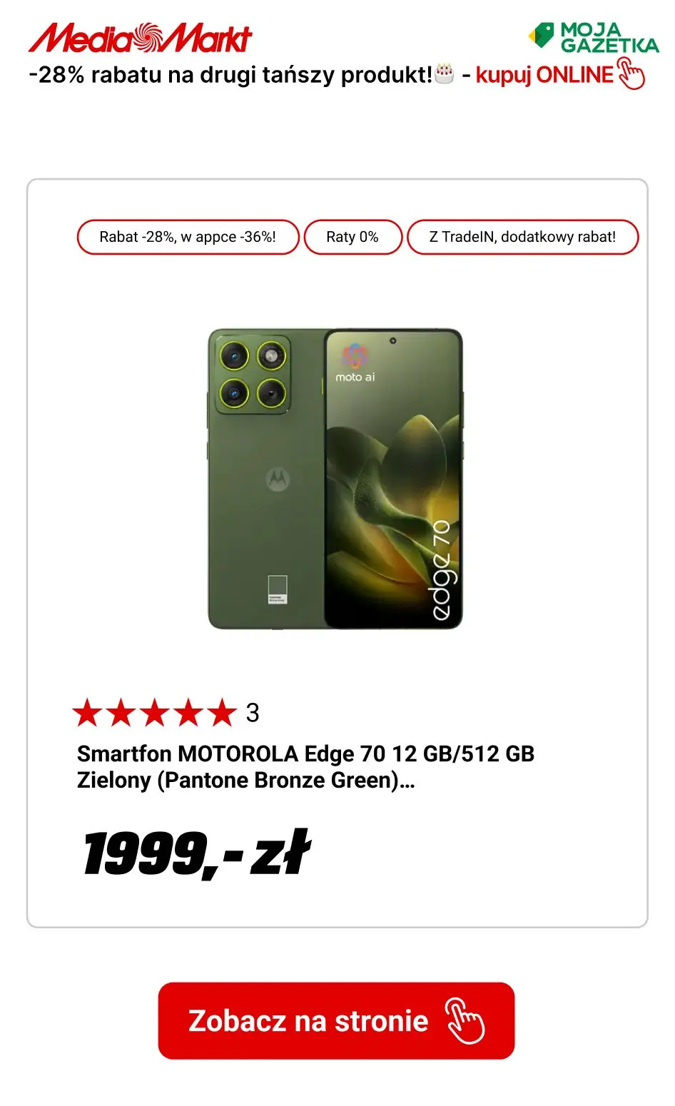 gazetka promocyjna Media Markt Z okazji 28 urodzin MediaMarkt!🥳
-28% rabatu na drugi tańszy produkt!  - Strona 3