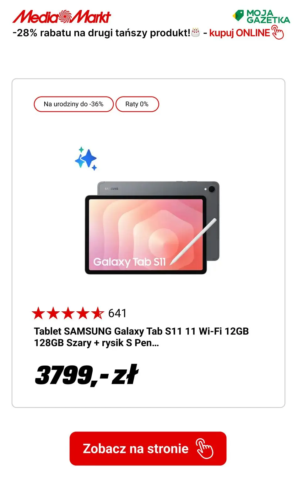 gazetka promocyjna Media Markt Z okazji 28 urodzin MediaMarkt!🥳
-28% rabatu na drugi tańszy produkt!  - Strona 5