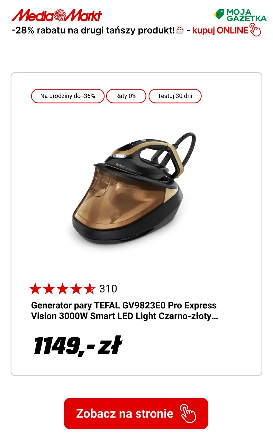 gazetka promocyjna Media Markt Z okazji 28 urodzin MediaMarkt!🥳
-28% rabatu na drugi tańszy produkt!  - Strona 9