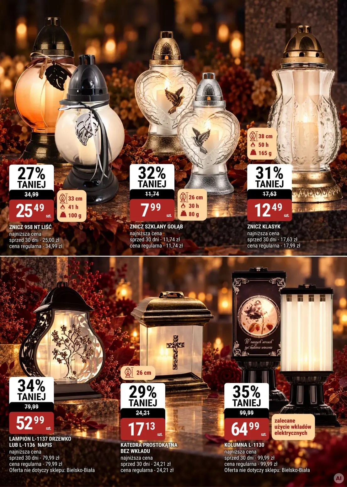gazetka promocyjna bi1 Bielsko-Biała, Czeladź, Ełk, Legnica, Rzeszów, Szczecin, Wałbrzych - katalog zniczy - Strona 3