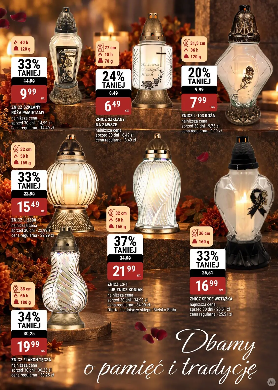 gazetka promocyjna bi1 Bielsko-Biała, Czeladź, Ełk, Legnica, Rzeszów, Szczecin, Wałbrzych - katalog zniczy - Strona 4