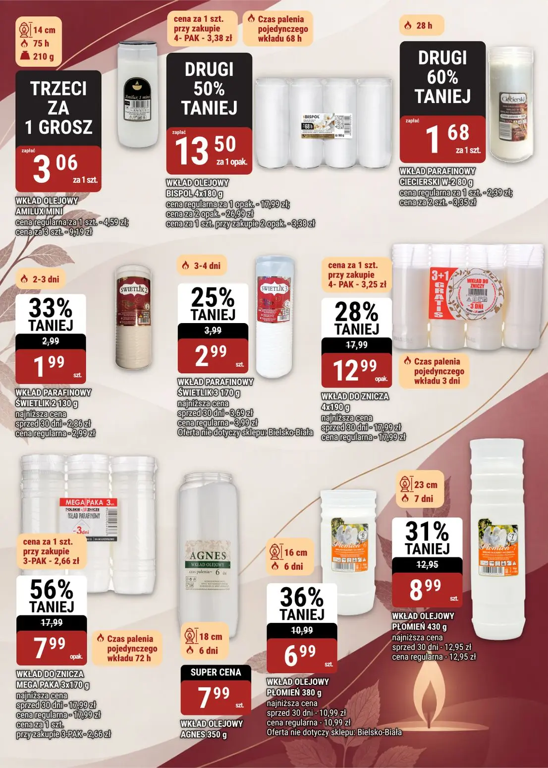 gazetka promocyjna bi1 Bielsko-Biała, Czeladź, Ełk, Legnica, Rzeszów, Szczecin, Wałbrzych - katalog zniczy - Strona 9