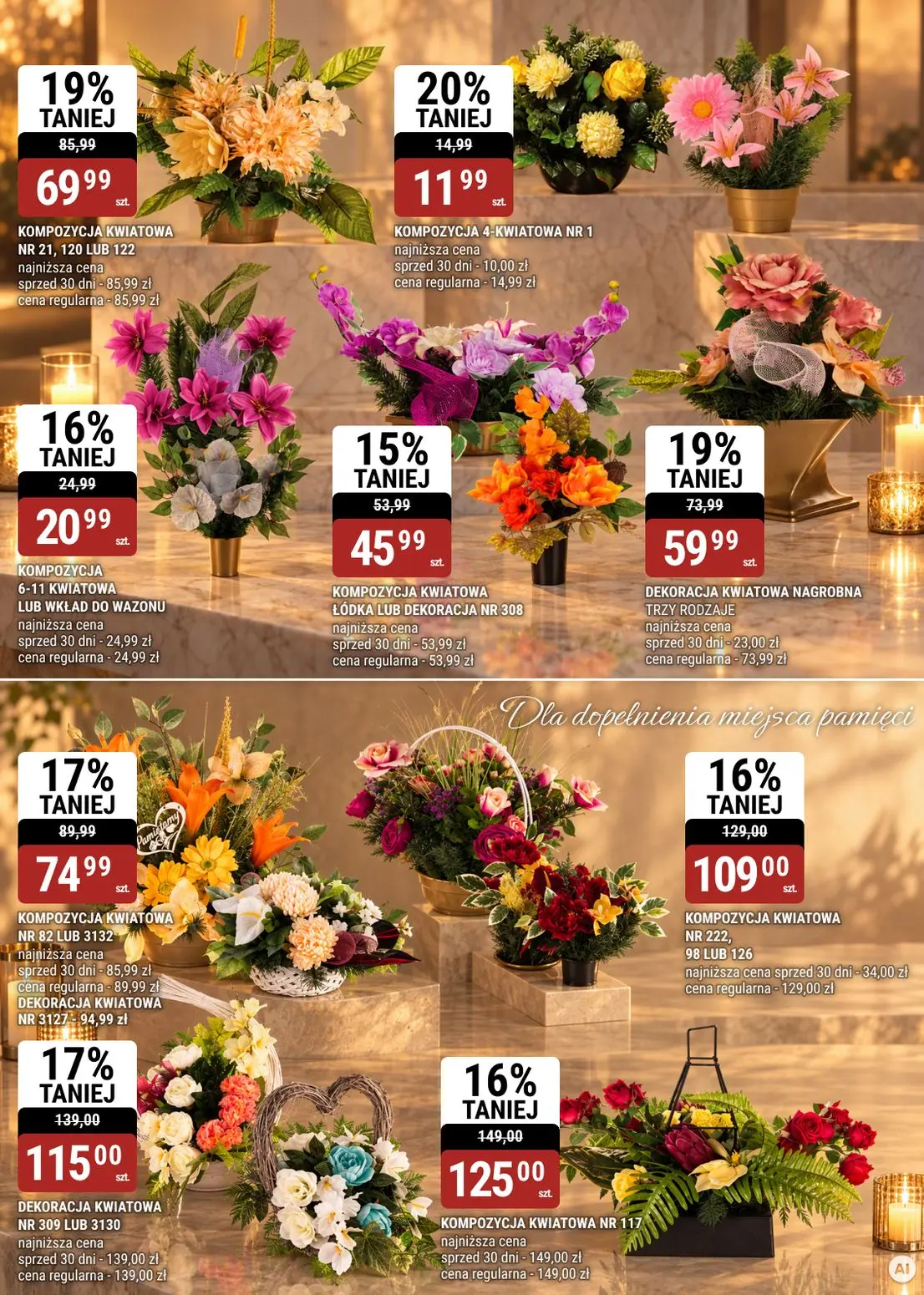 gazetka promocyjna bi1 Bielsko-Biała, Czeladź, Ełk, Legnica, Rzeszów, Szczecin, Wałbrzych - katalog zniczy - Strona 10