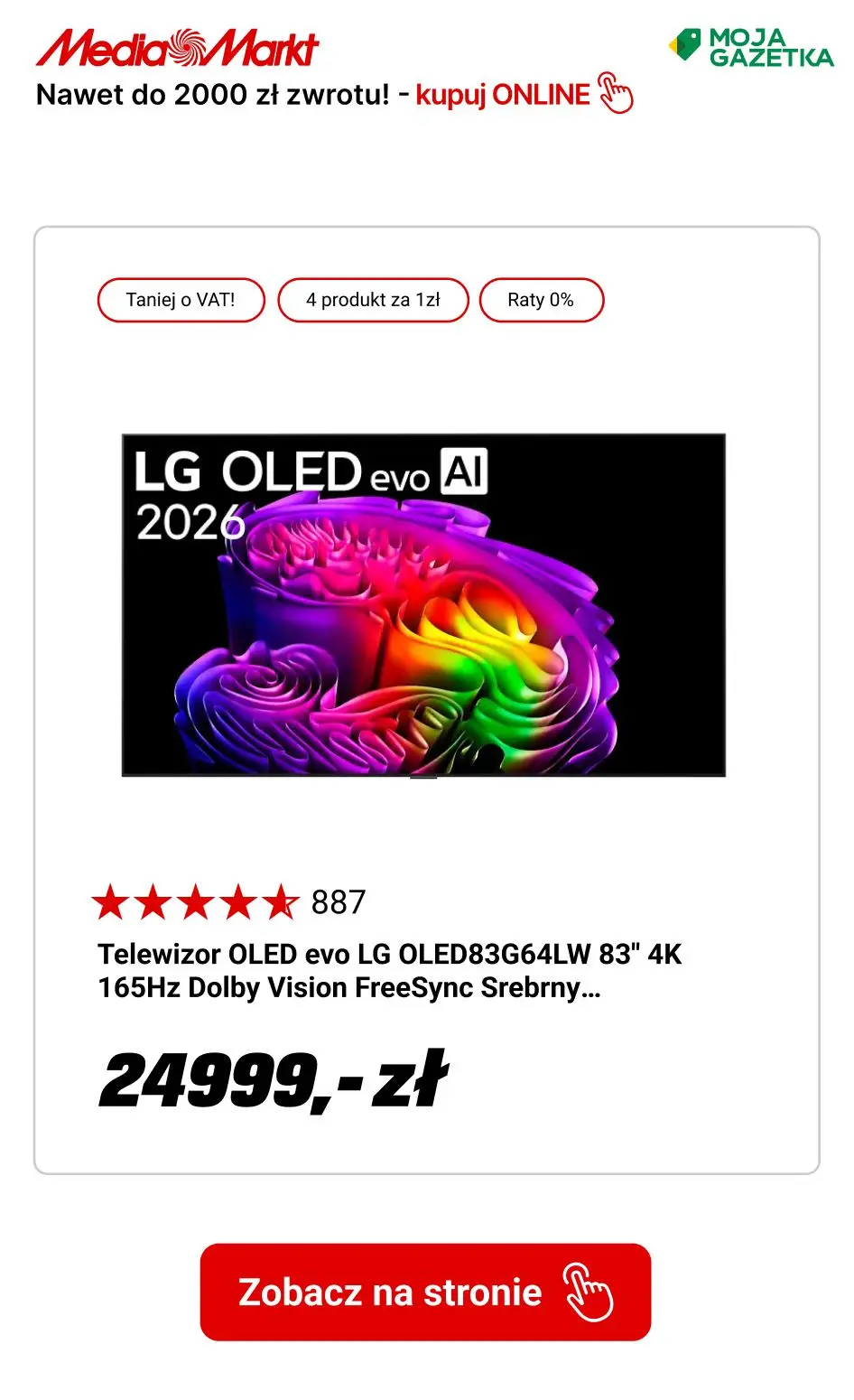gazetka promocyjna Media Markt Nawet do 2000 zł zwrotu za zakup wybranych urządzeń LG!
 - Strona 3