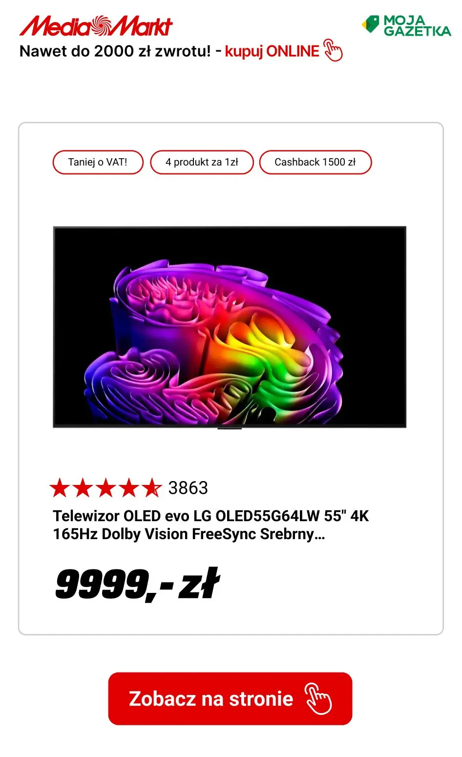 gazetka promocyjna Media Markt Nawet do 2000 zł zwrotu za zakup wybranych urządzeń LG!
 - Strona 5
