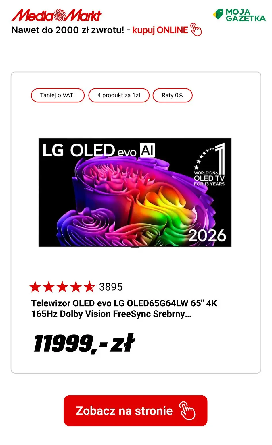 gazetka promocyjna Media Markt Nawet do 2000 zł zwrotu za zakup wybranych urządzeń LG!
 - Strona 6