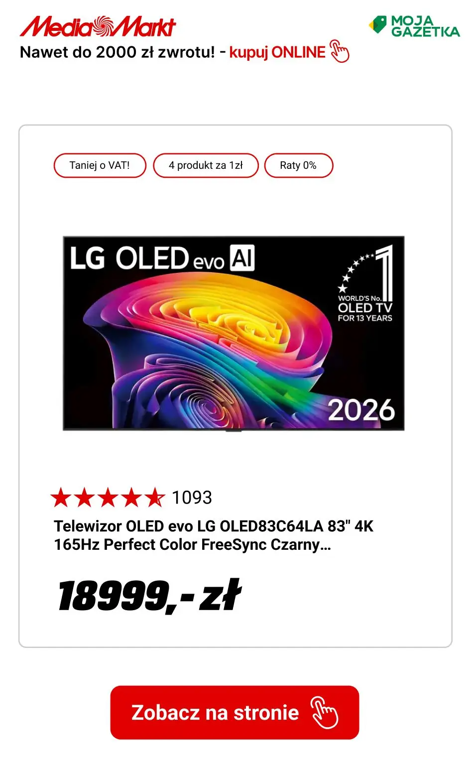 gazetka promocyjna Media Markt Nawet do 2000 zł zwrotu za zakup wybranych urządzeń LG!
 - Strona 7