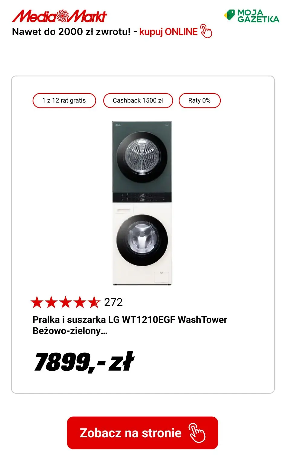 gazetka promocyjna Media Markt Nawet do 2000 zł zwrotu za zakup wybranych urządzeń LG!
 - Strona 13