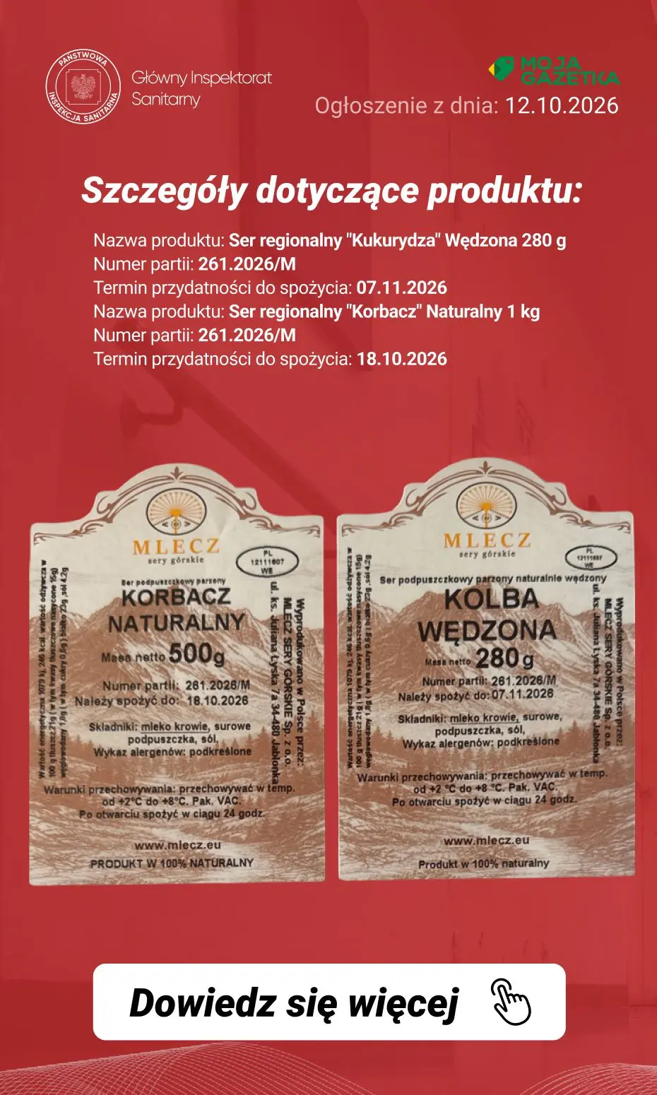 gazetka promocyjna Ostrzeżenia i alerty Ostrzeżenie publiczne dotyczące żywności: wykrycie obecności bakterii Listeria monocytogenes w jednej partii serów (różne rodzaje) - Strona 4