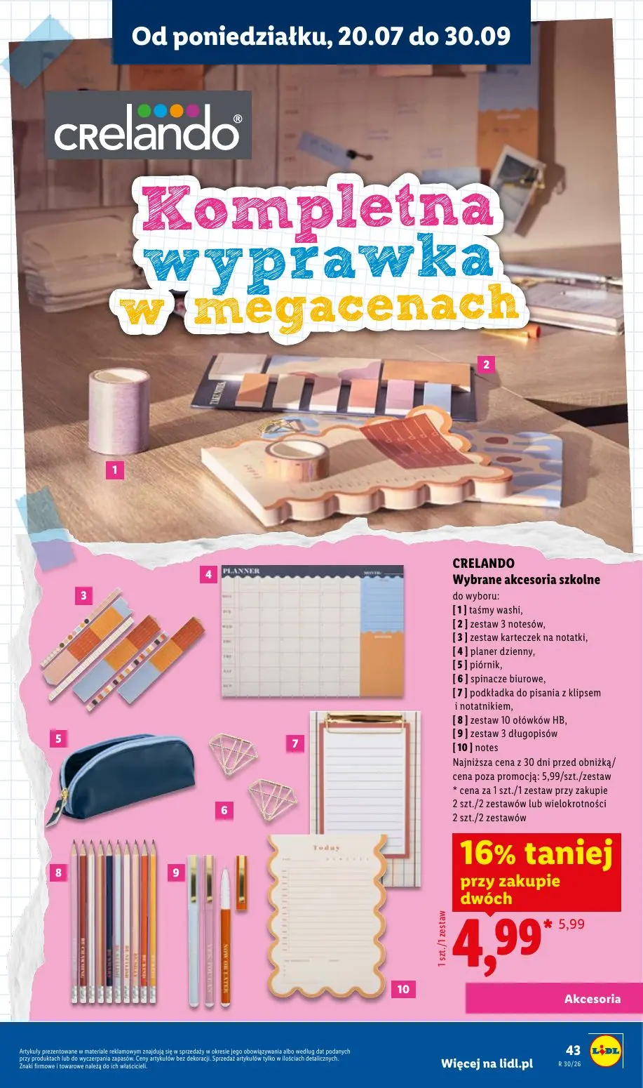 gazetka promocyjna LIDL Kompletna wyprawka w megacenach - Strona 43