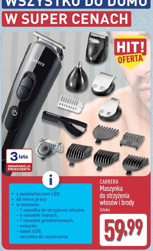 Maszynka do strzyżenia włosów i brody w ofercie sklepu ALDI