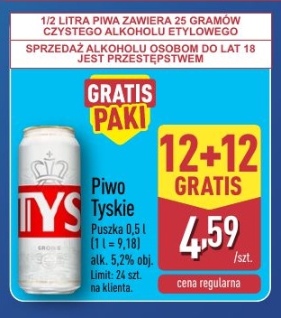 Piwo TYSKIE w ofercie sklepu ALDI