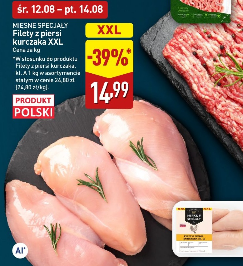 Filety z piersi kurczaka XXL w ofercie sklepu ALDI