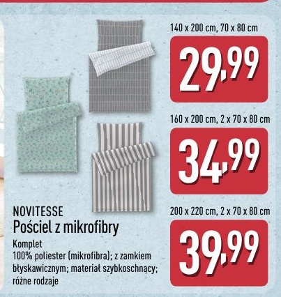 Pościel z mikrofibry Novitesse w ofercie sklepu ALDI