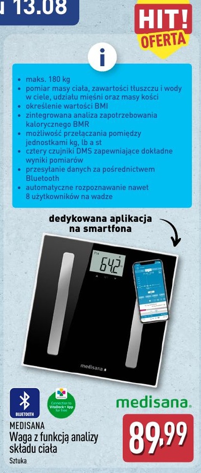 Waga z funkcją analizy składu ciała w ofercie sklepu ALDI