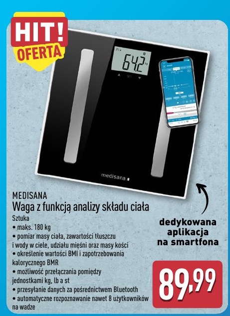Waga z funkcją analizy składu ciała w ofercie sklepu ALDI